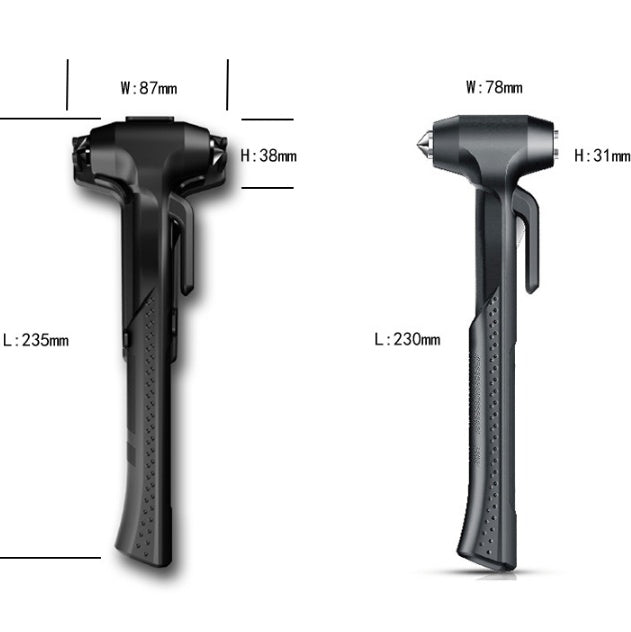 2-in-1 Car Safety Hammer – Window Breaker & Seatbelt Cutter Tool