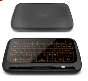 Black keyboard and mouse pad set on a white background