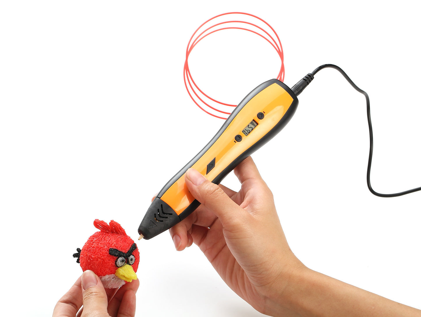 3D printing pen with LCD screen, adjustable temperature and speed, compatible with 1.75mm PLA and ABS filaments