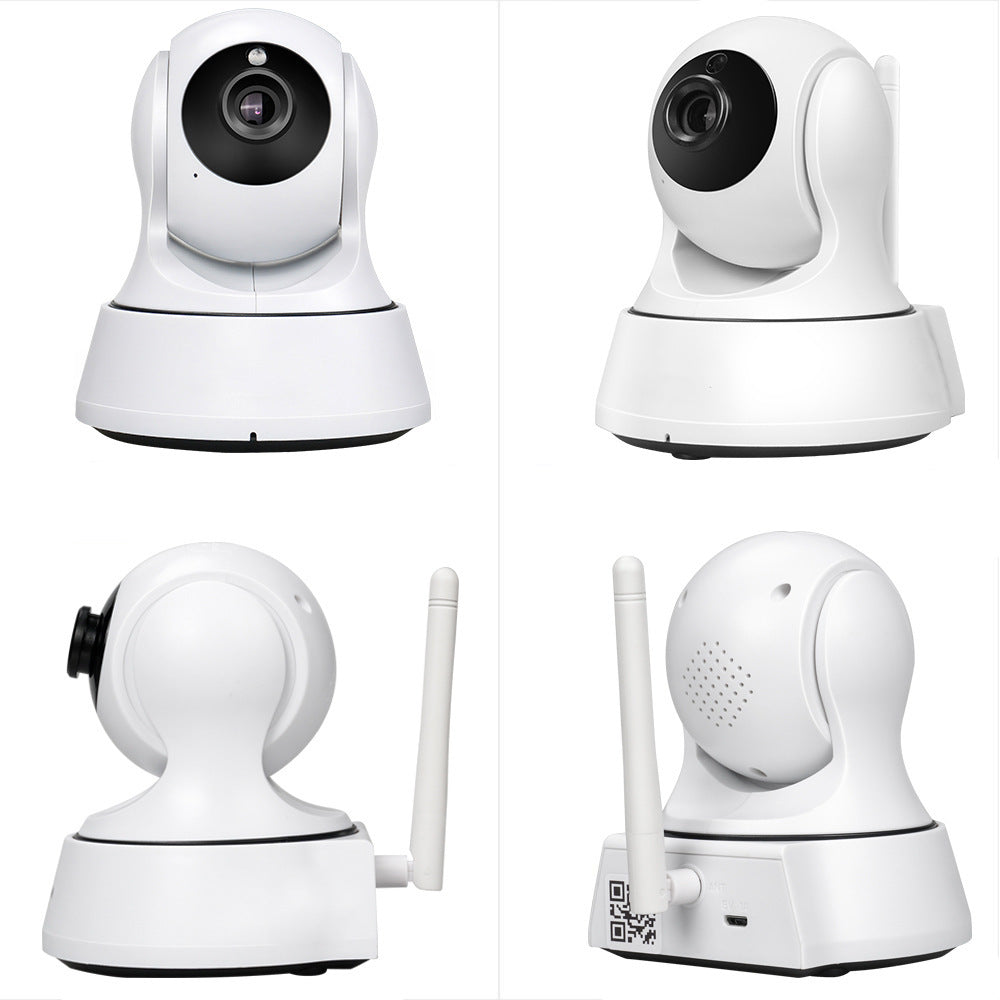 White security camera with multiple views on a white background