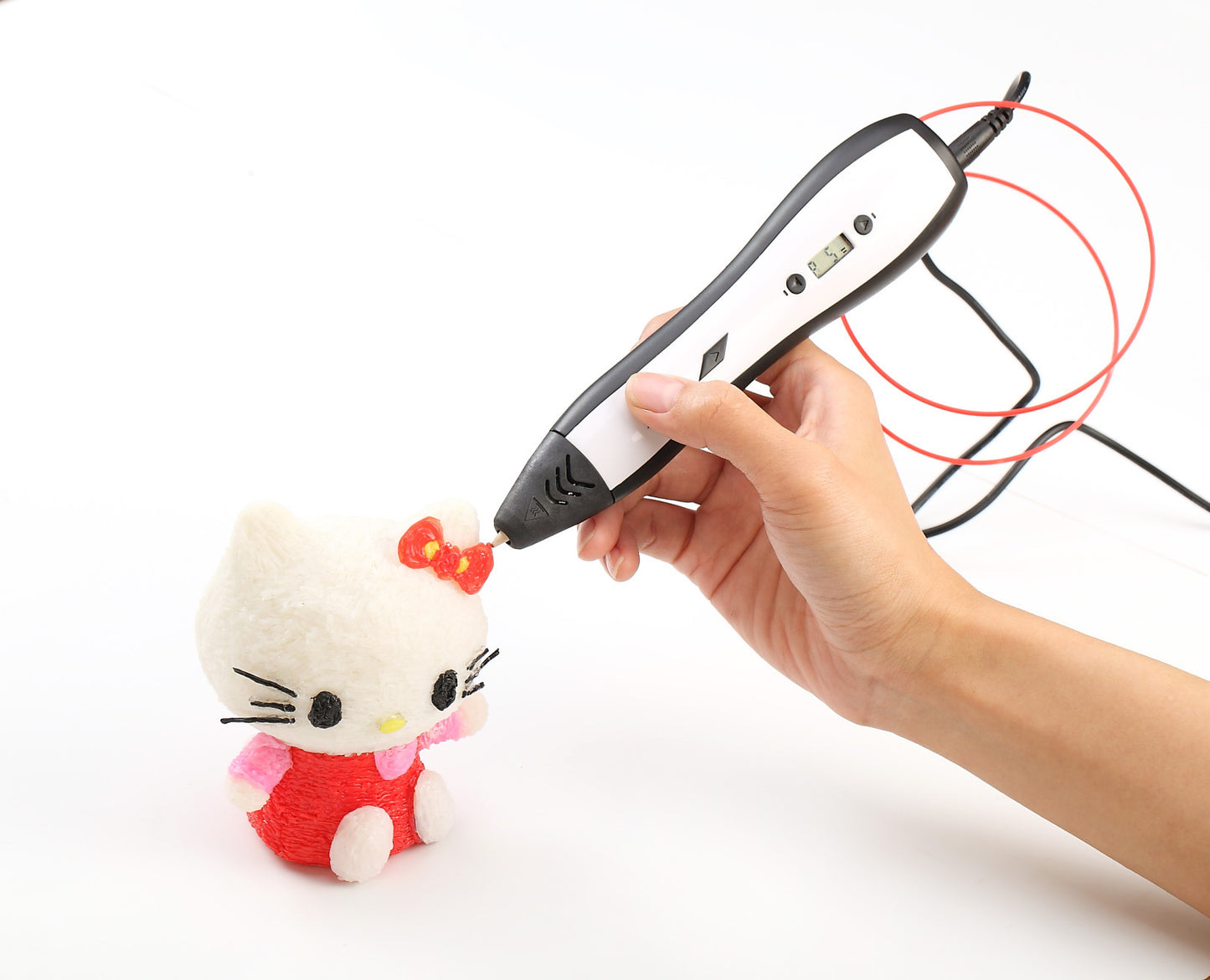 3D printing pen with LCD screen, adjustable temperature and speed, compatible with 1.75mm PLA and ABS filaments