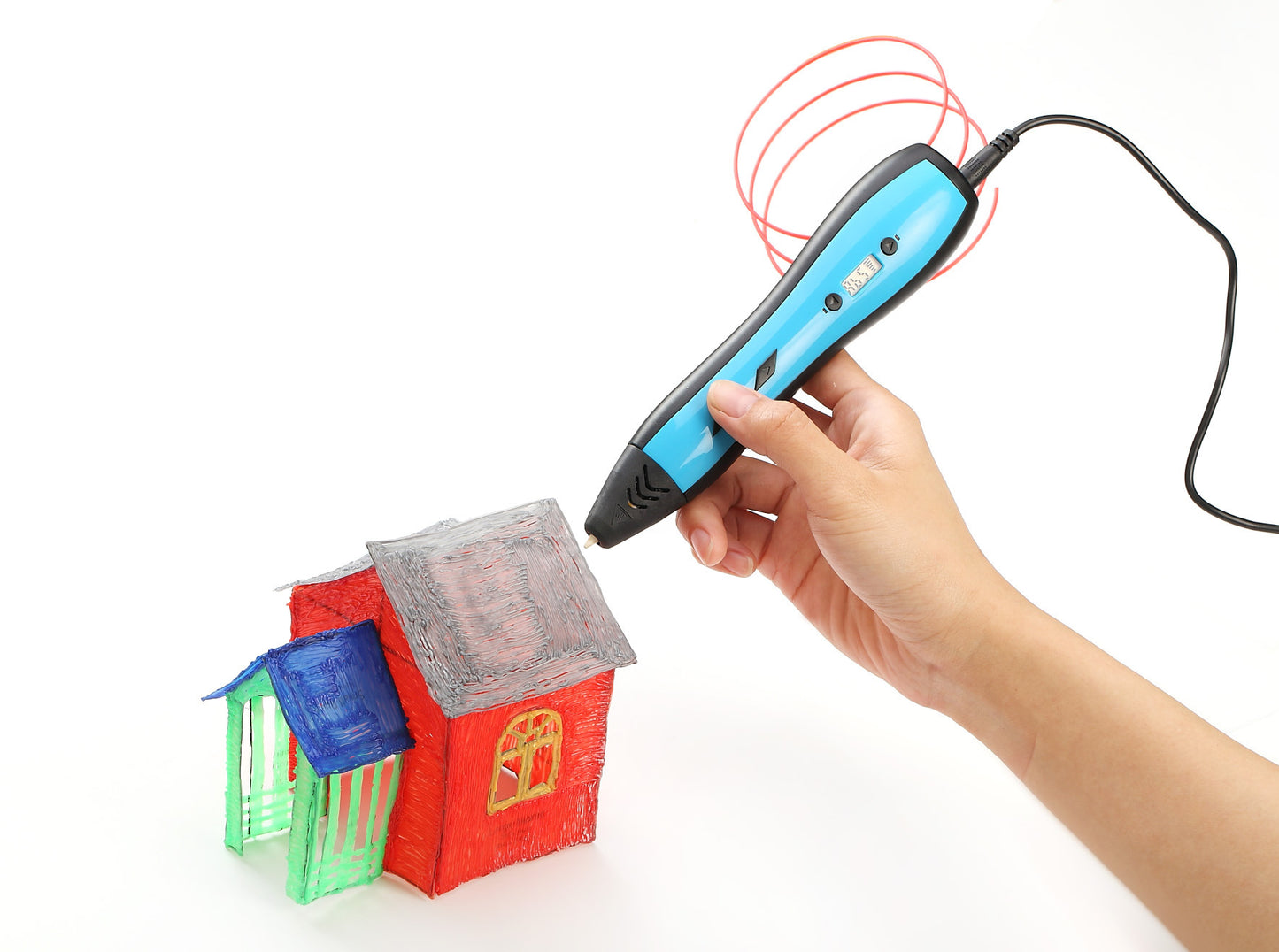 3D printing pen with LCD screen, adjustable temperature and speed, compatible with 1.75mm PLA and ABS filaments