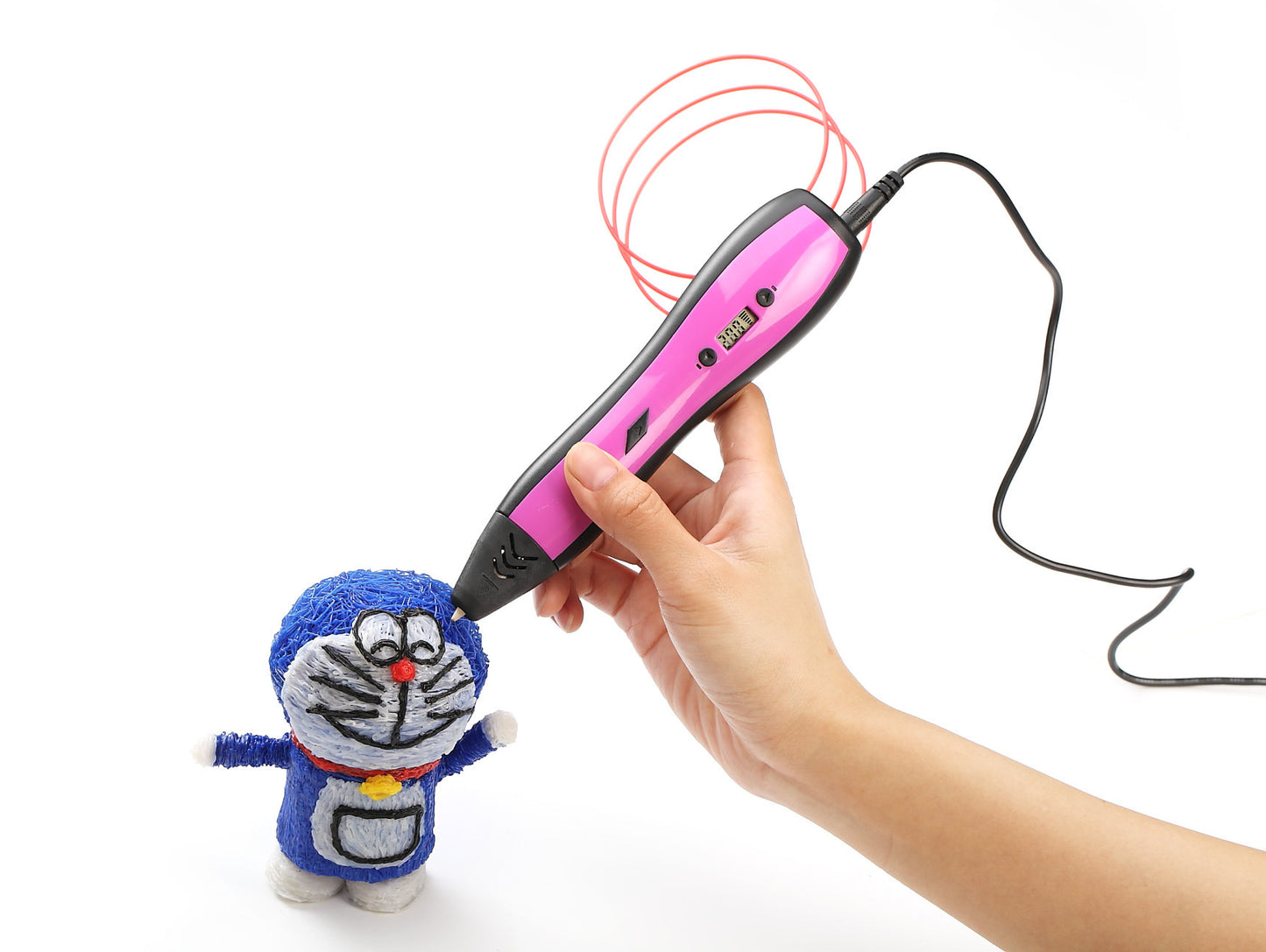3D printing pen with LCD screen, adjustable temperature and speed, compatible with 1.75mm PLA and ABS filaments