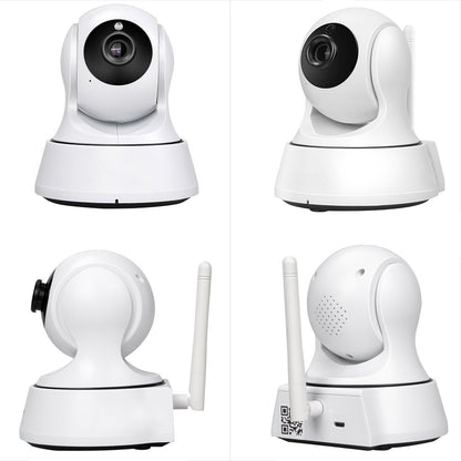 White security camera with multiple views on a white background
