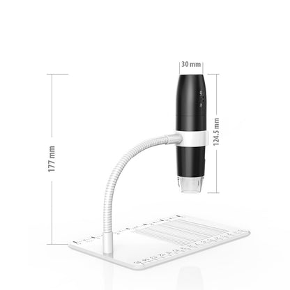 USB digital microscope with 1600X magnification, LED lighting, and stand for home lab, electronics repair, and STEM education